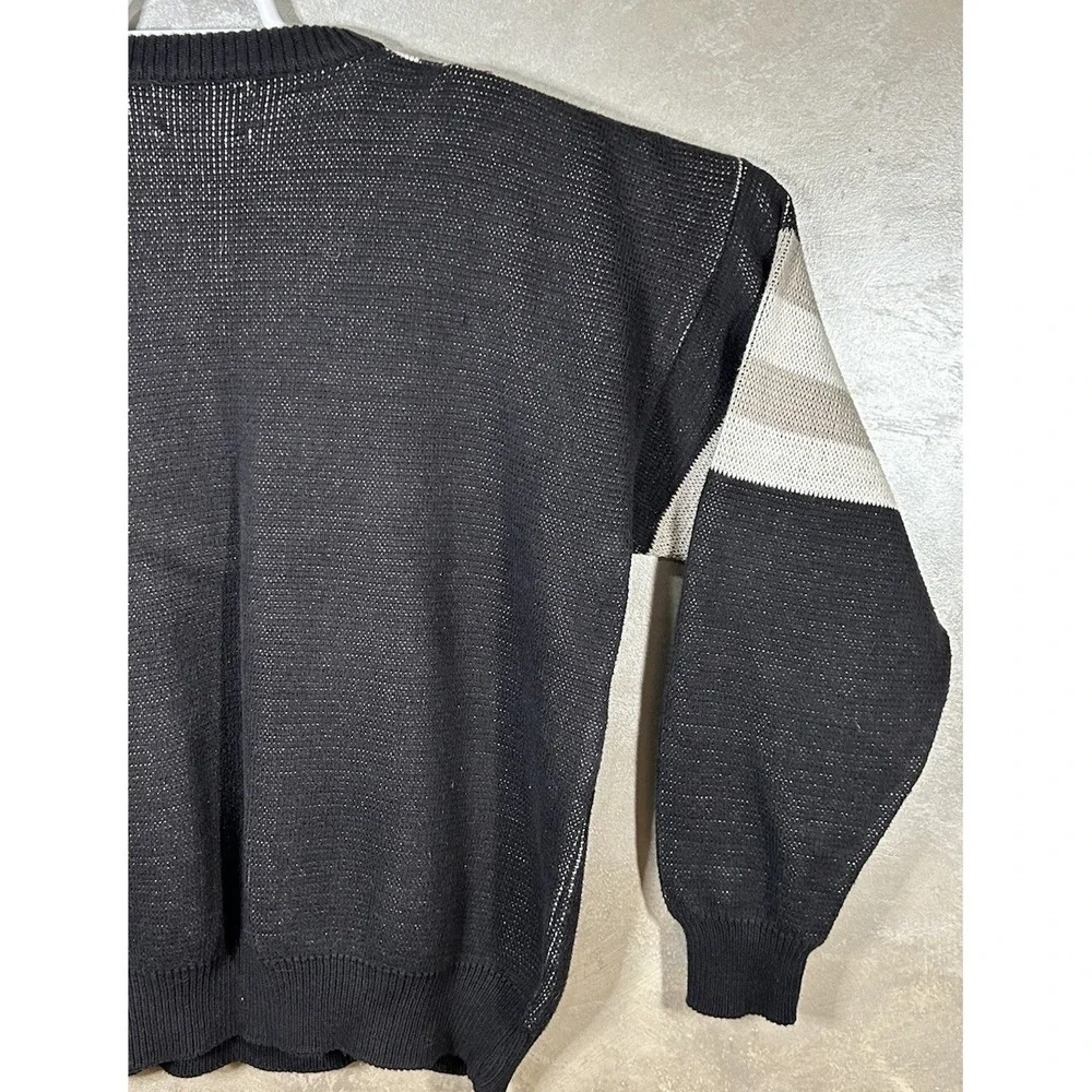 Ben Hogan Sweater‎ Mens Size XL Golf USA Geometric Print Black White Tan Cotton